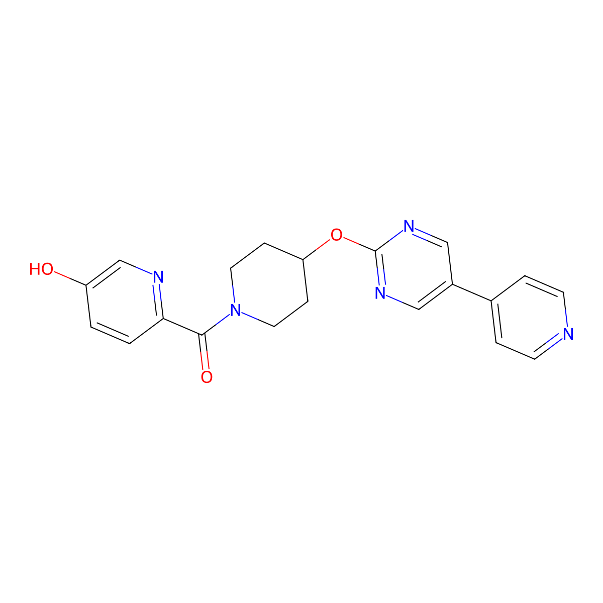 6-(4-{[5-(Pyridin-4-yl)pyrimidin-2-yl]oxy}piperidine-1-carbonyl)pyridin-3-ol molecular structure, CAS 2548988-51-6
