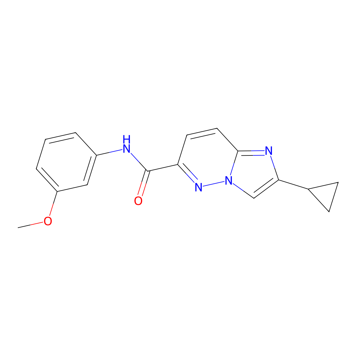 2-cyclopropyl-N-(3-methoxyphenyl)imidazo[1,2-b]pyridazine-6-carboxamide molecular structure, CAS 2548988-59-4