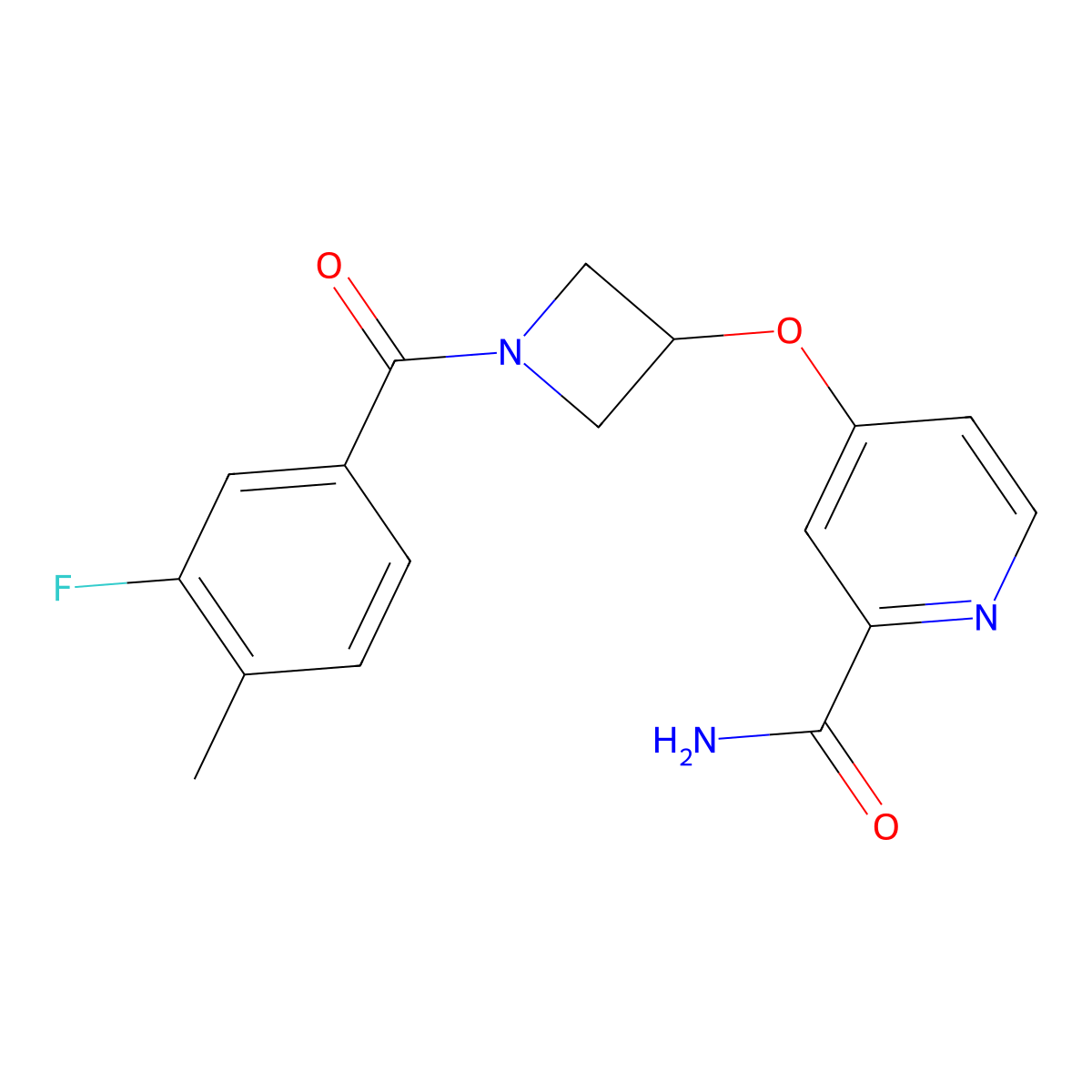 4-{[1-(3-Fluoro-4-methylbenzoyl)azetidin-3-yl]oxy}pyridine-2-carboxamide molecular structure, CAS 2548988-65-2