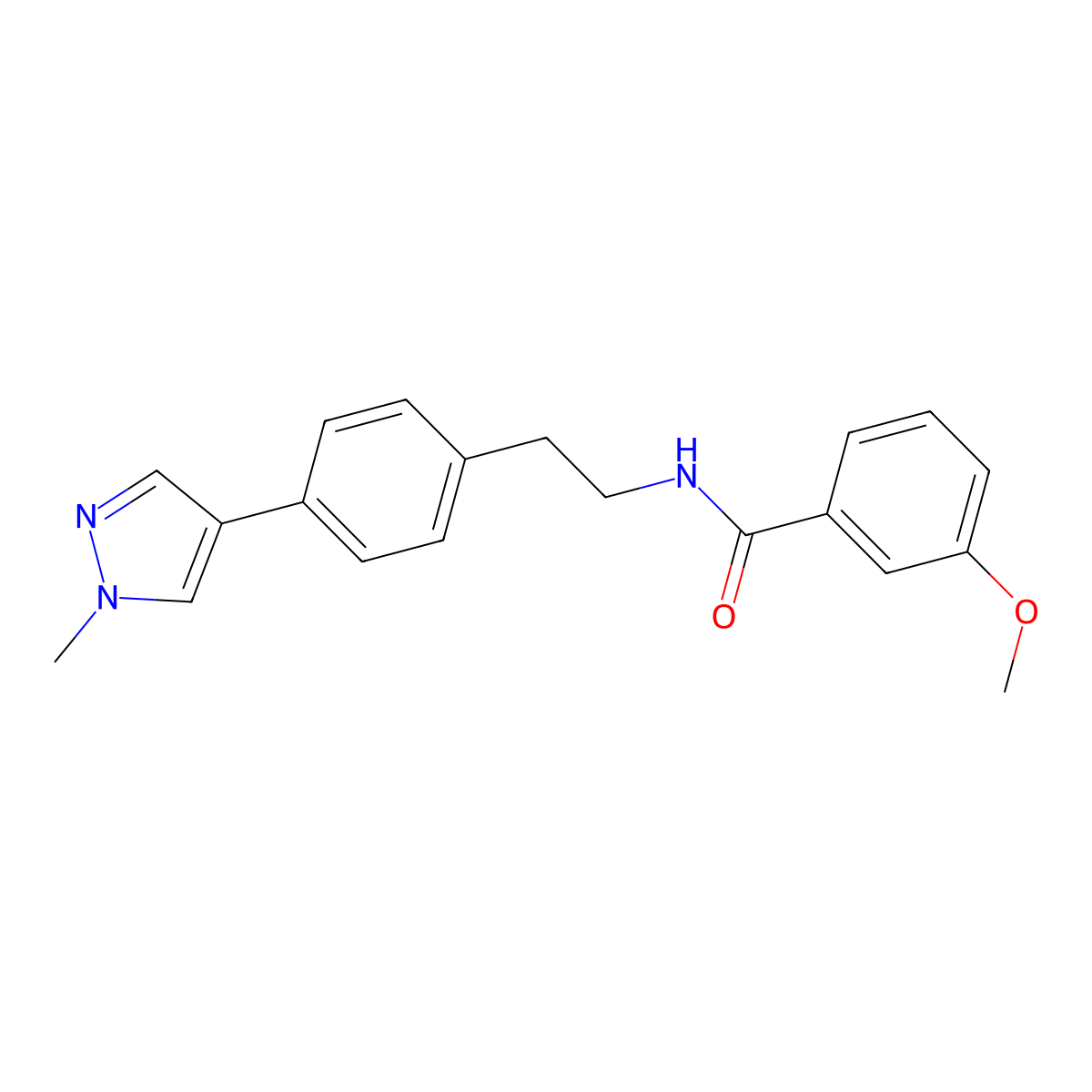3-methoxy-N-{2-[4-(1-methyl-1H-pyrazol-4-yl)phenyl]ethyl}benzamide molecular structure, CAS 2548988-69-6