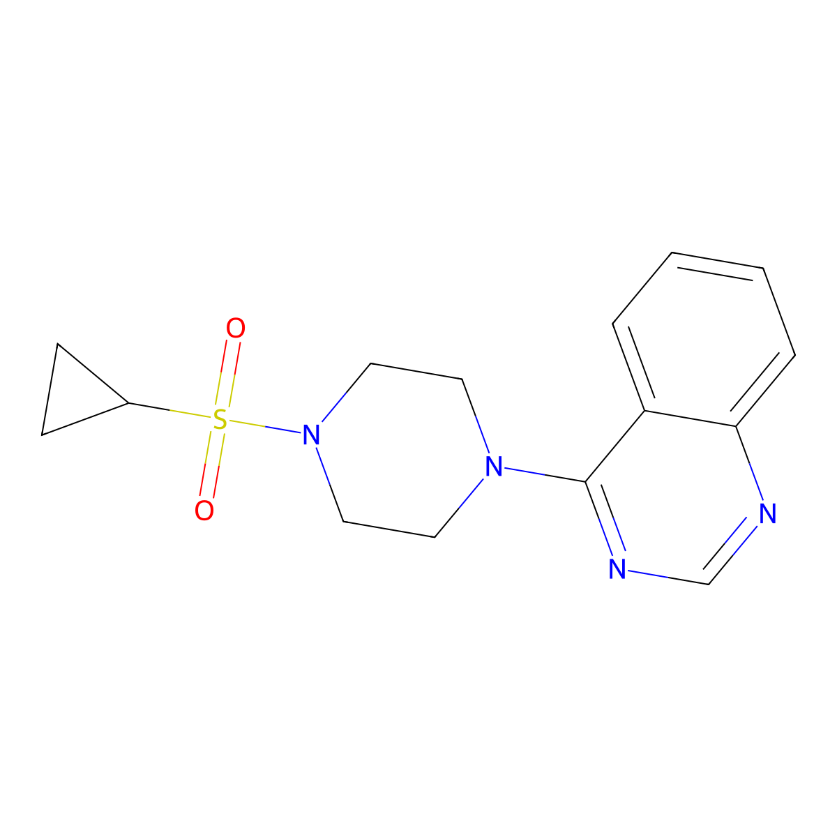 4-[4-(Cyclopropanesulfonyl)piperazin-1-yl]quinazoline molecular structure, CAS 2548988-70-9