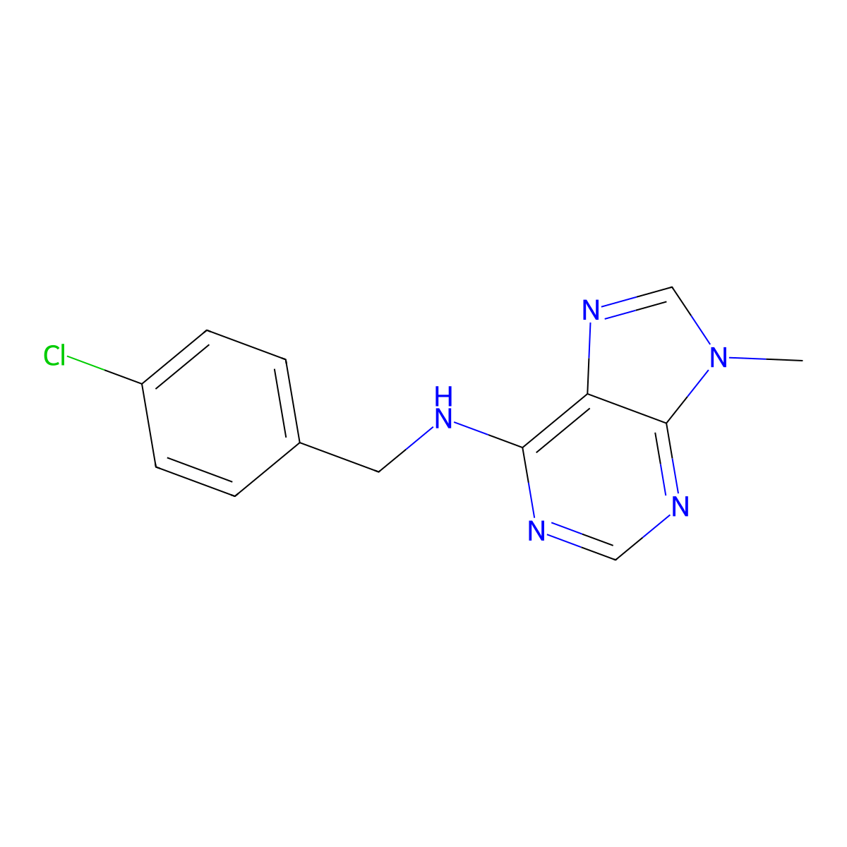 N-[(4-chlorophenyl)methyl]-9-methyl-9H-purin-6-amine molecular structure, CAS 2548988-71-0