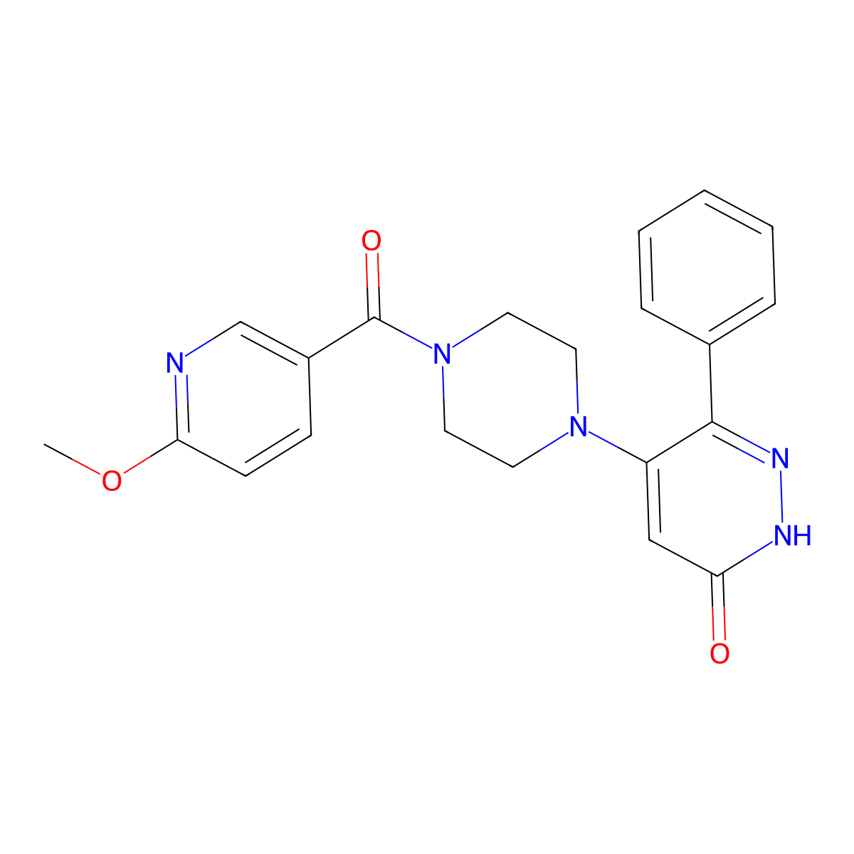 5-[4-(6-Methoxypyridine-3-carbonyl)piperazin-1-yl]-6-phenyl-2,3-dihydropyridazin-3-one molecular structure, CAS 2548988-72-1