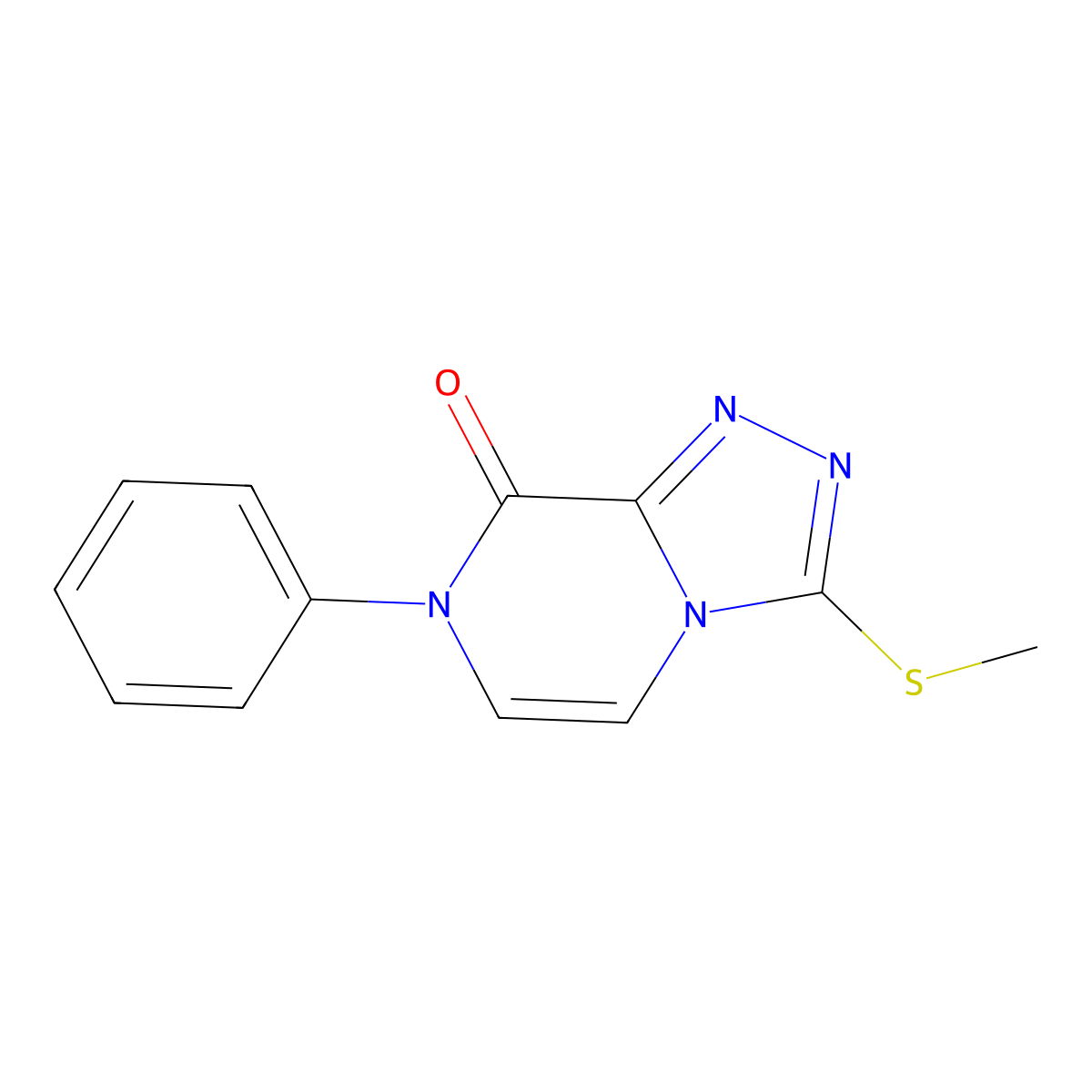 3-(methylsulfanyl)-7-phenyl-7H,8H-[1,2,4]triazolo[4,3-a]pyrazin-8-one molecular structure, CAS 2548988-75-4