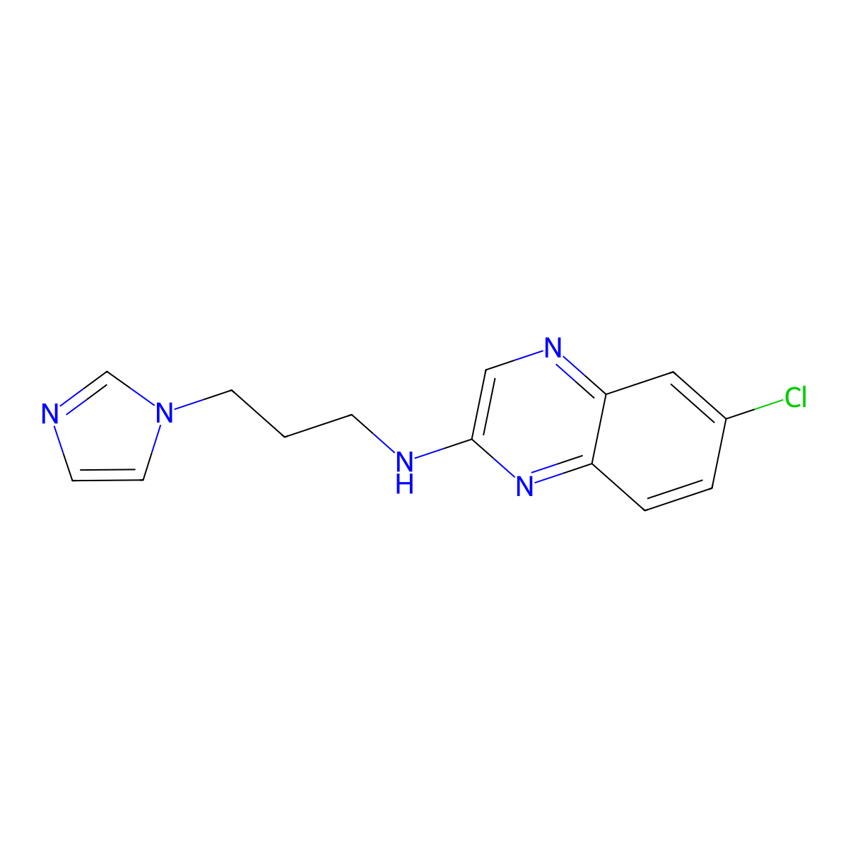 6-chloro-N-[3-(1H-imidazol-1-yl)propyl]quinoxalin-2-amine molecular structure, CAS 2548988-88-9