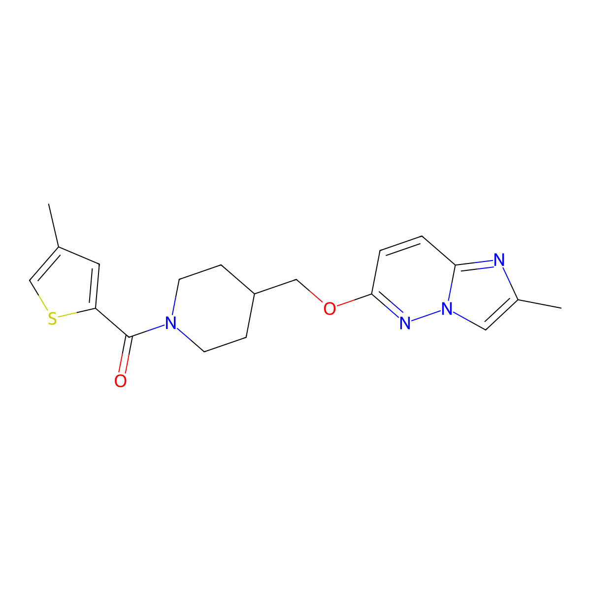4-[({2-Methylimidazo[1,2-b]pyridazin-6-yl}oxy)methyl]-1-(4-methylthiophene-2-carbonyl)piperidine molecular structure, CAS 2548988-92-5