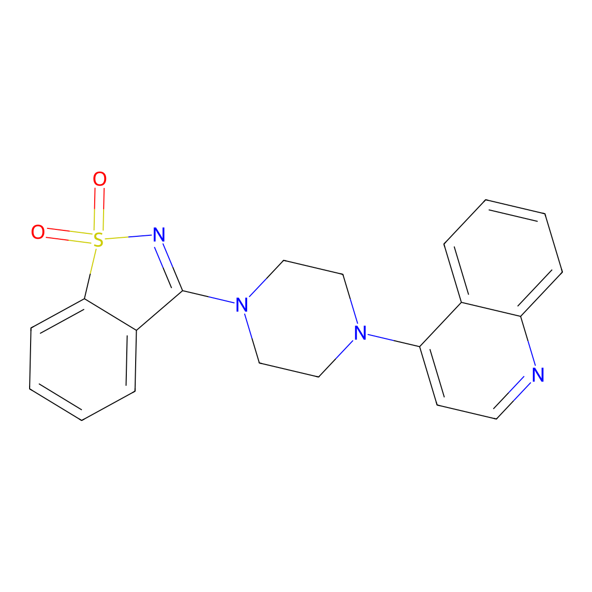 3-[4-(Quinolin-4-yl)piperazin-1-yl]-1lambda6,2-benzothiazole-1,1-dione molecular structure, CAS 2548989-00-8