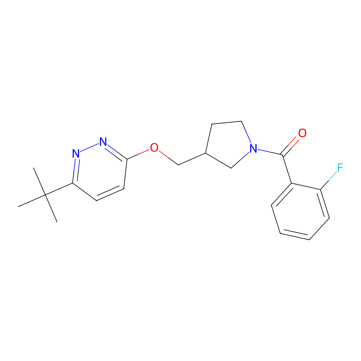 3-Tert-butyl-6-{[1-(2-fluorobenzoyl)pyrrolidin-3-yl]methoxy}pyridazine molecular structure, CAS 2548989-13-3