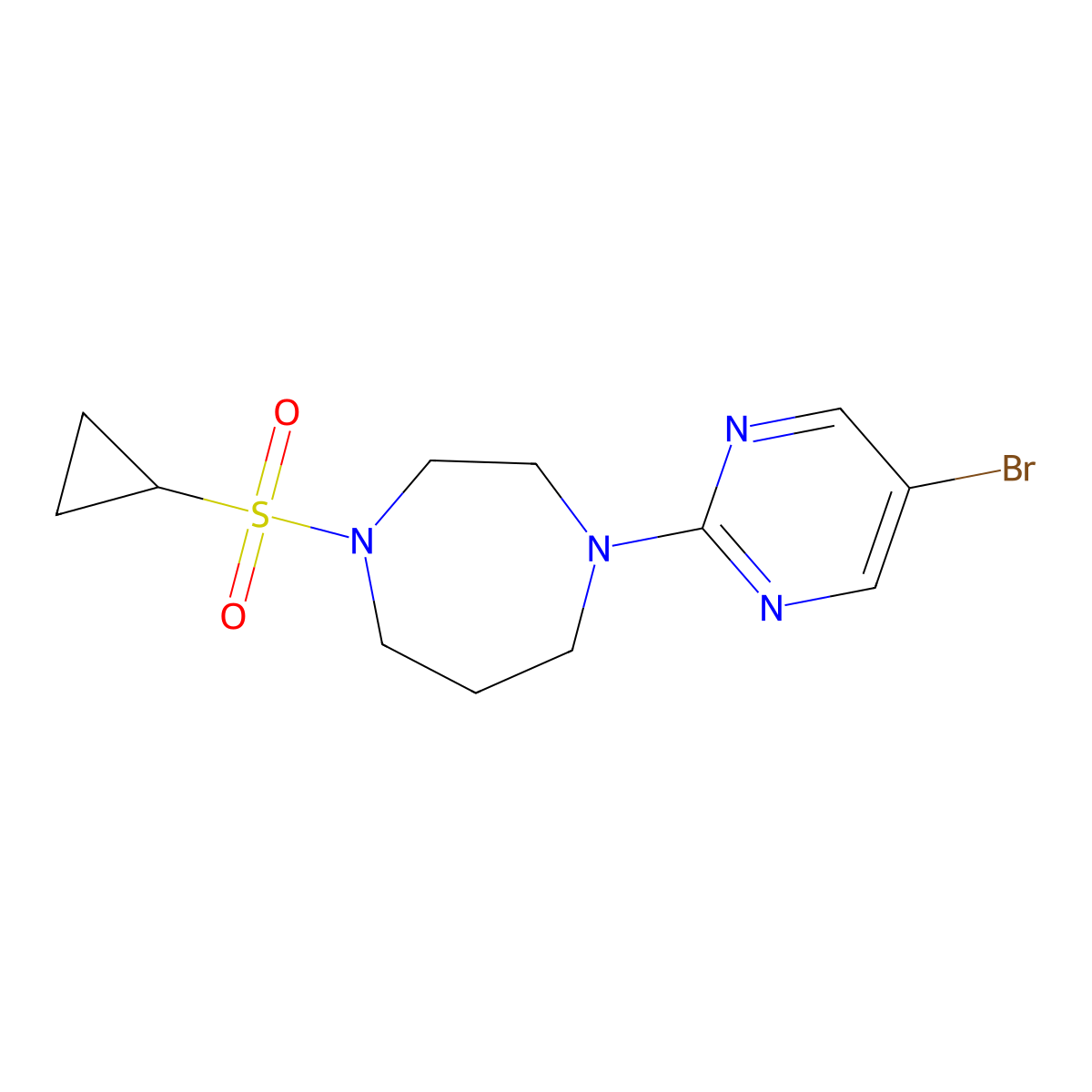 1-(5-Bromopyrimidin-2-yl)-4-(cyclopropanesulfonyl)-1,4-diazepane molecular structure, CAS 2548989-15-5