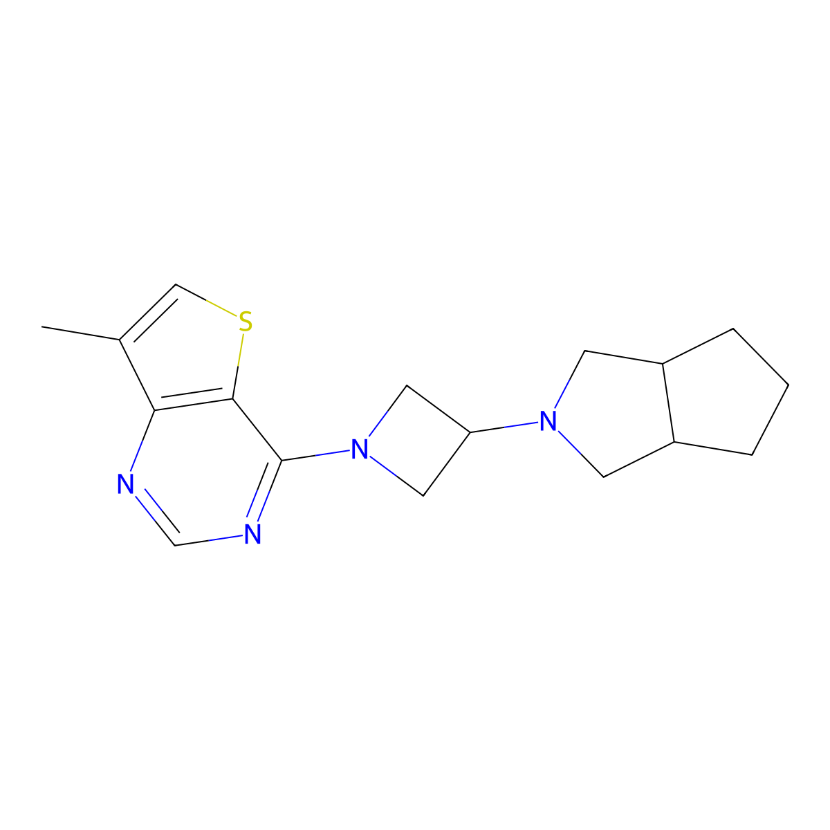 1-{7-Methylthieno[3,2-d]pyrimidin-4-yl}-3-{octahydrocyclopenta[c]pyrrol-2-yl}azetidine molecular structure, CAS 2548989-16-6