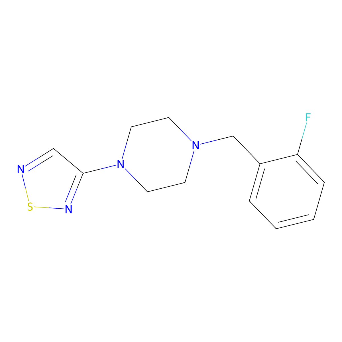 1-[(2-Fluorophenyl)methyl]-4-(1,2,5-thiadiazol-3-yl)piperazine molecular structure, CAS 2548989-19-9