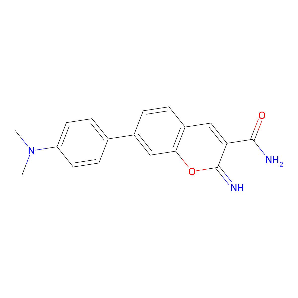 7-[4-(dimethylamino)phenyl]-2-imino-2H-chromene-3-carboxamide molecular structure, CAS 2548989-21-3