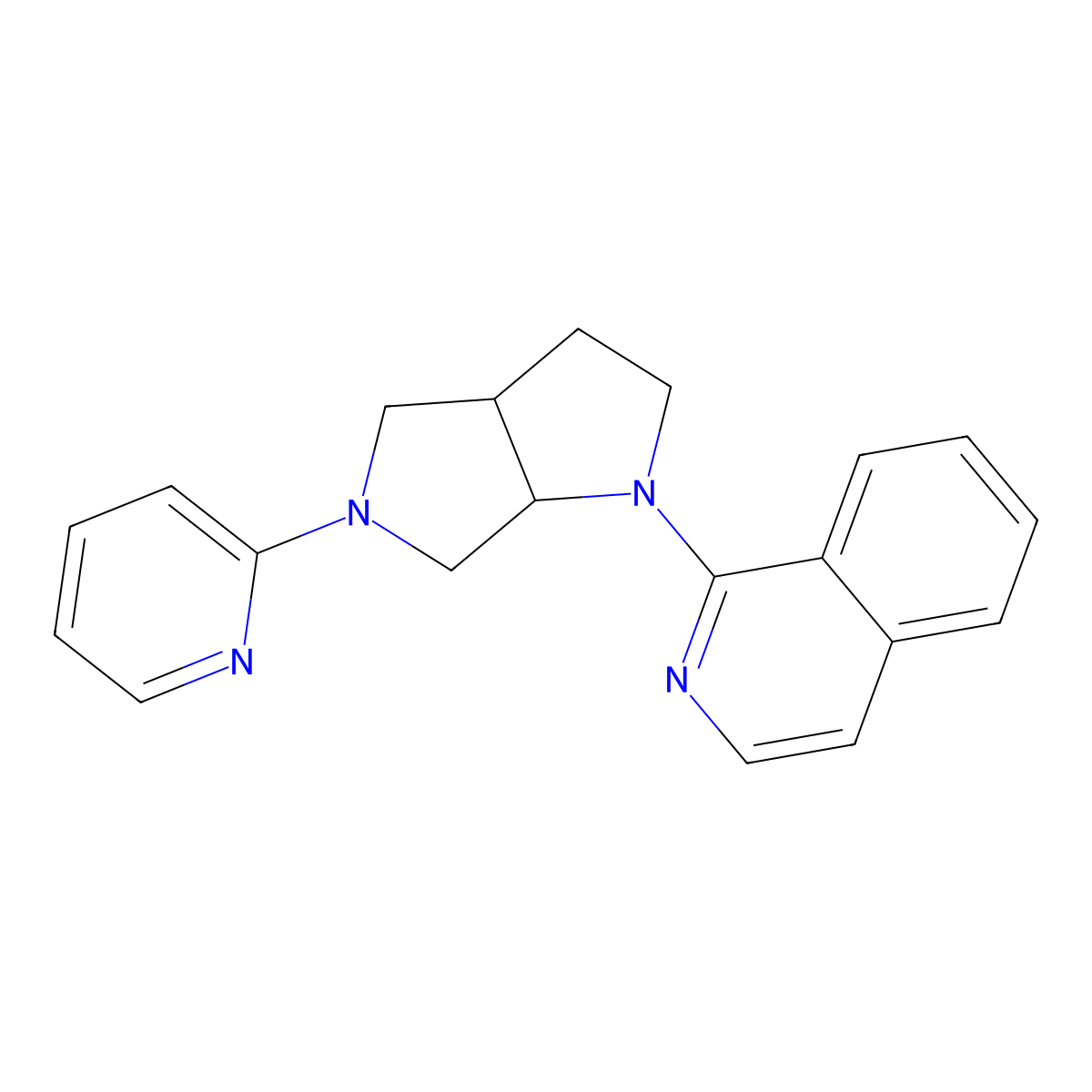 1-[5-(Pyridin-2-yl)-octahydropyrrolo[3,4-b]pyrrol-1-yl]isoquinoline molecular structure, CAS 2548989-22-4