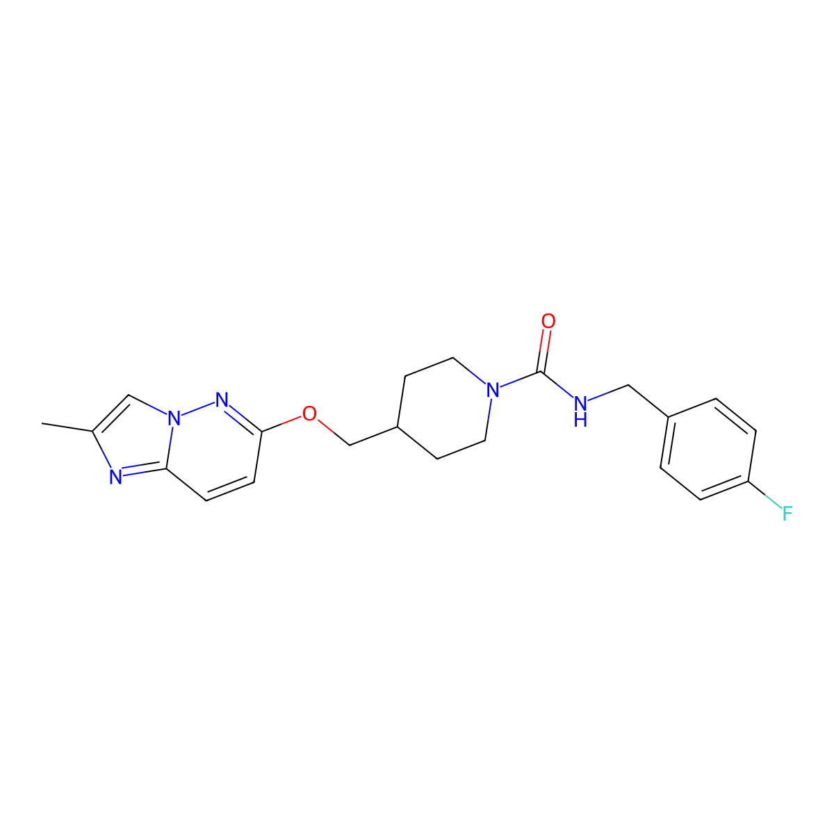 N-[(4-fluorophenyl)methyl]-4-[({2-methylimidazo[1,2-b]pyridazin-6-yl}oxy)methyl]piperidine-1-carboxamide molecular structure, CAS 2548989-26-8