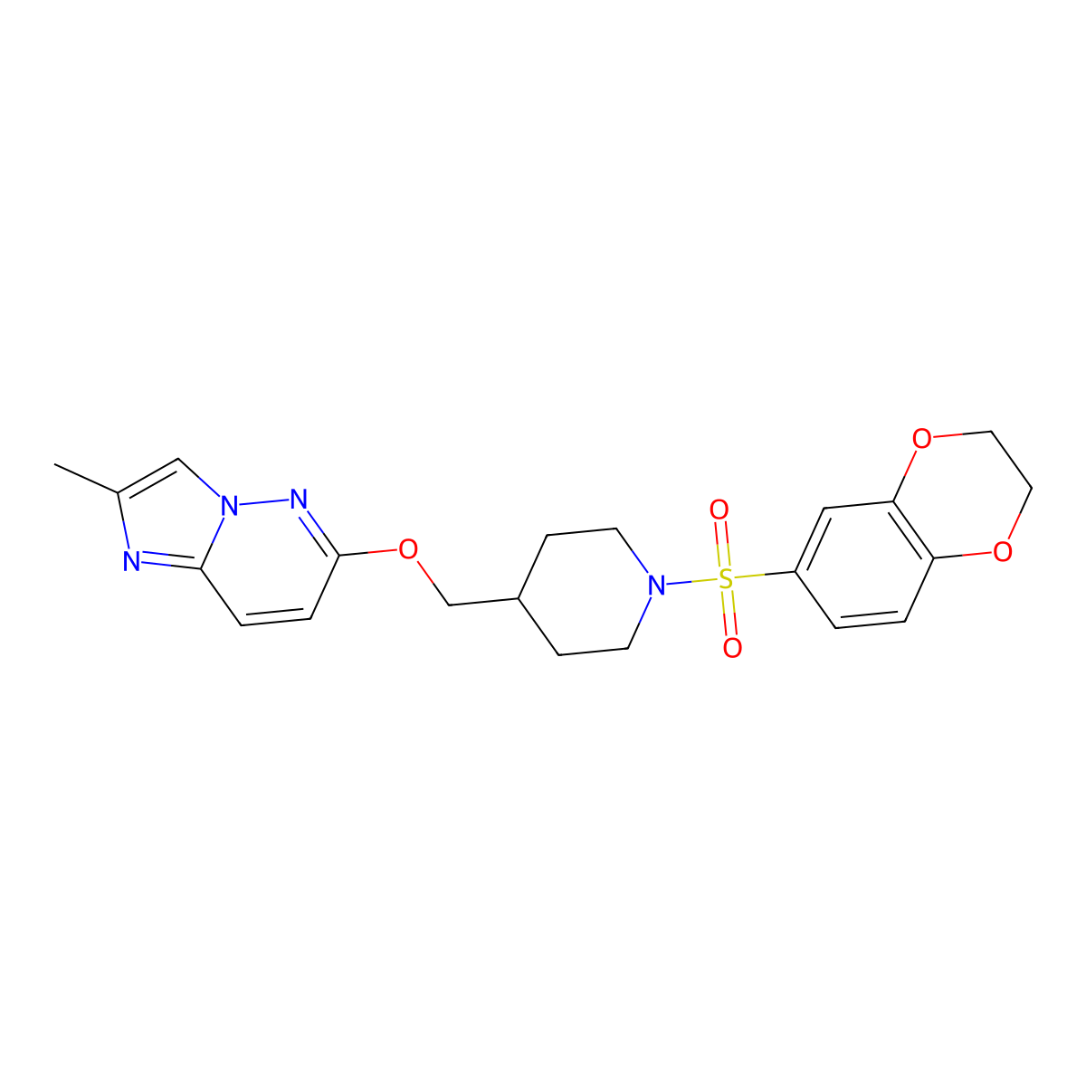 1-(2,3-Dihydro-1,4-benzodioxine-6-sulfonyl)-4-[({2-methylimidazo[1,2-b]pyridazin-6-yl}oxy)methyl]piperidine molecular structure, CAS 2548989-53-1