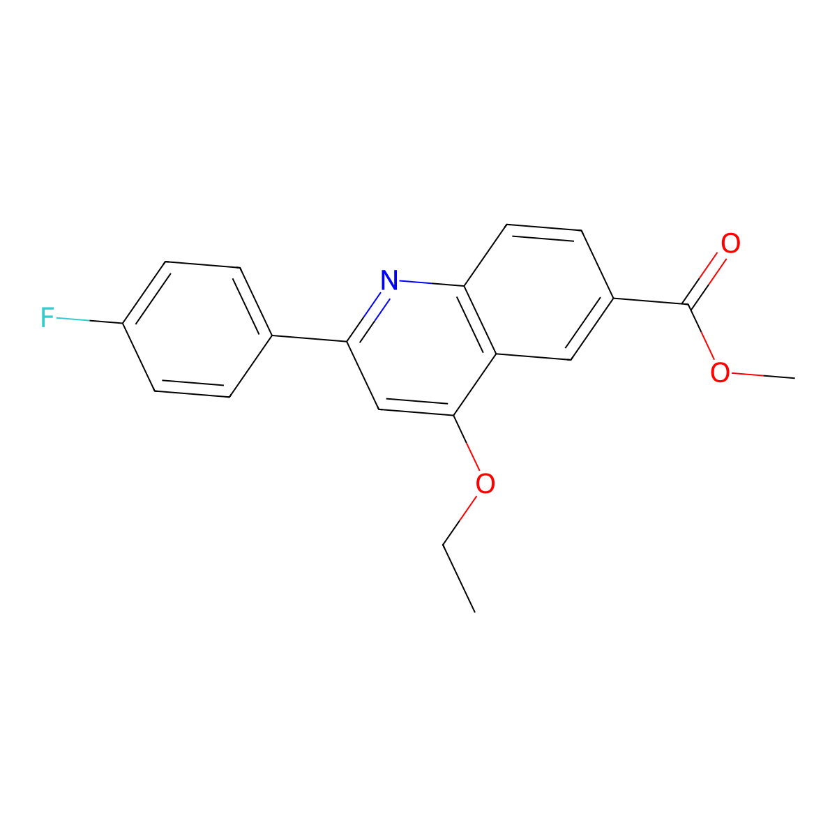 Methyl 4-ethoxy-2-(4-fluorophenyl)quinoline-6-carboxylate molecular structure, CAS 2548989-59-7