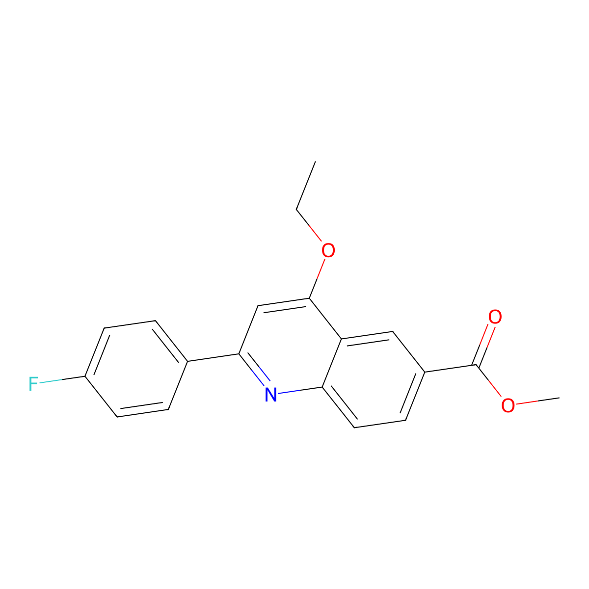 Methyl 4-ethoxy-2-(4-fluorophenyl)quinoline-6-carboxylate molecular structure, CAS 2548989-59-7