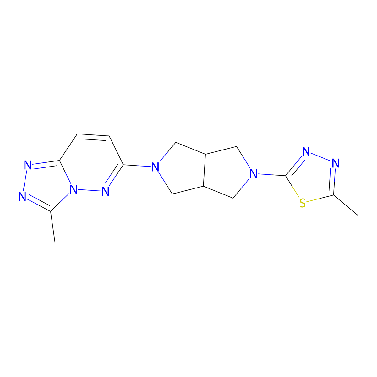 2-Methyl-5-(5-{3-methyl-[1,2,4]triazolo[4,3-b]pyridazin-6-yl}-octahydropyrrolo[3,4-c]pyrrol-2-yl)-1,3,4-thiadiazole molecular structure, CAS 2548989-74-6