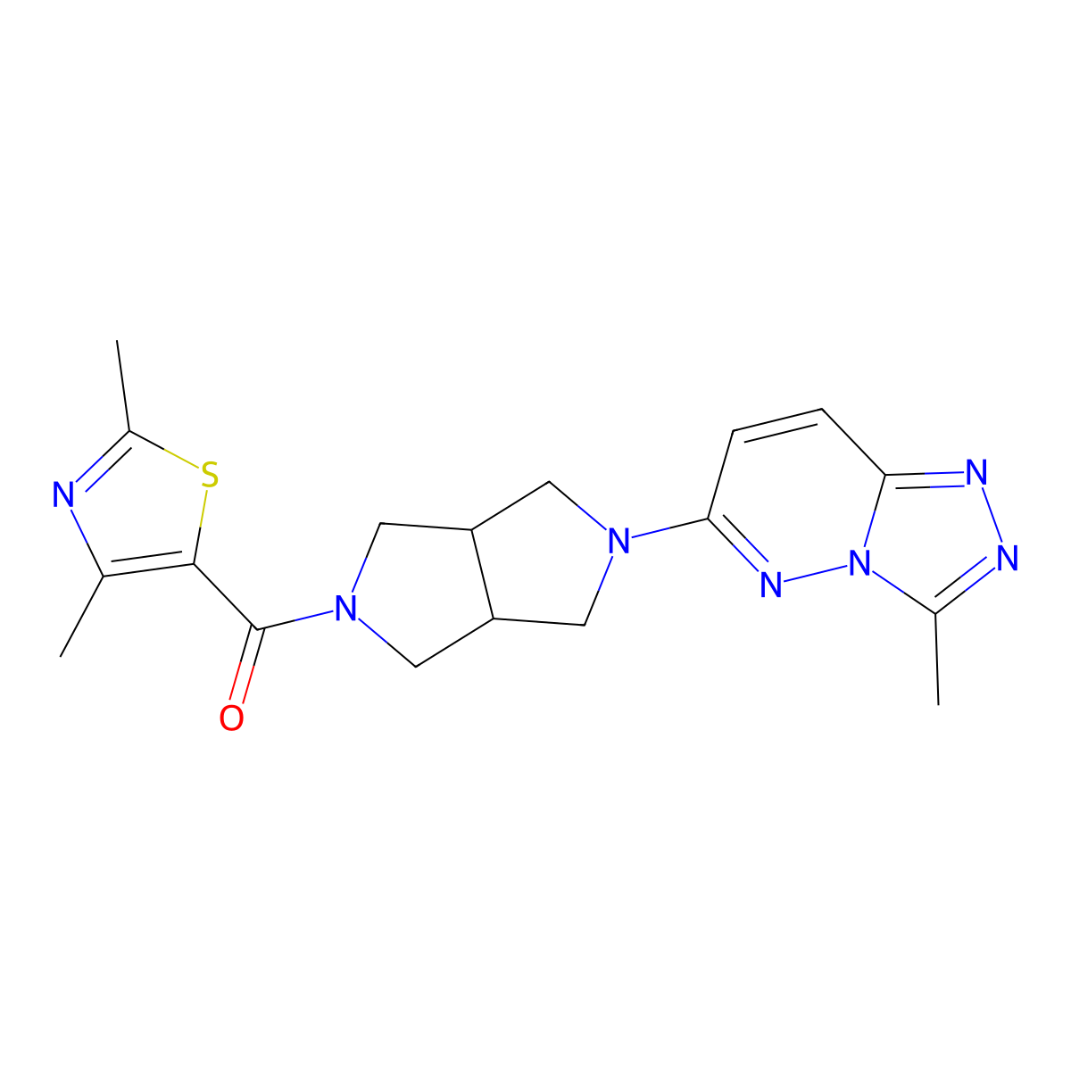 2,4-Dimethyl-5-(5-{3-methyl-[1,2,4]triazolo[4,3-b]pyridazin-6-yl}-octahydropyrrolo[3,4-c]pyrrole-2-carbonyl)-1,3-thiazole molecular structure, CAS 2548989-83-7