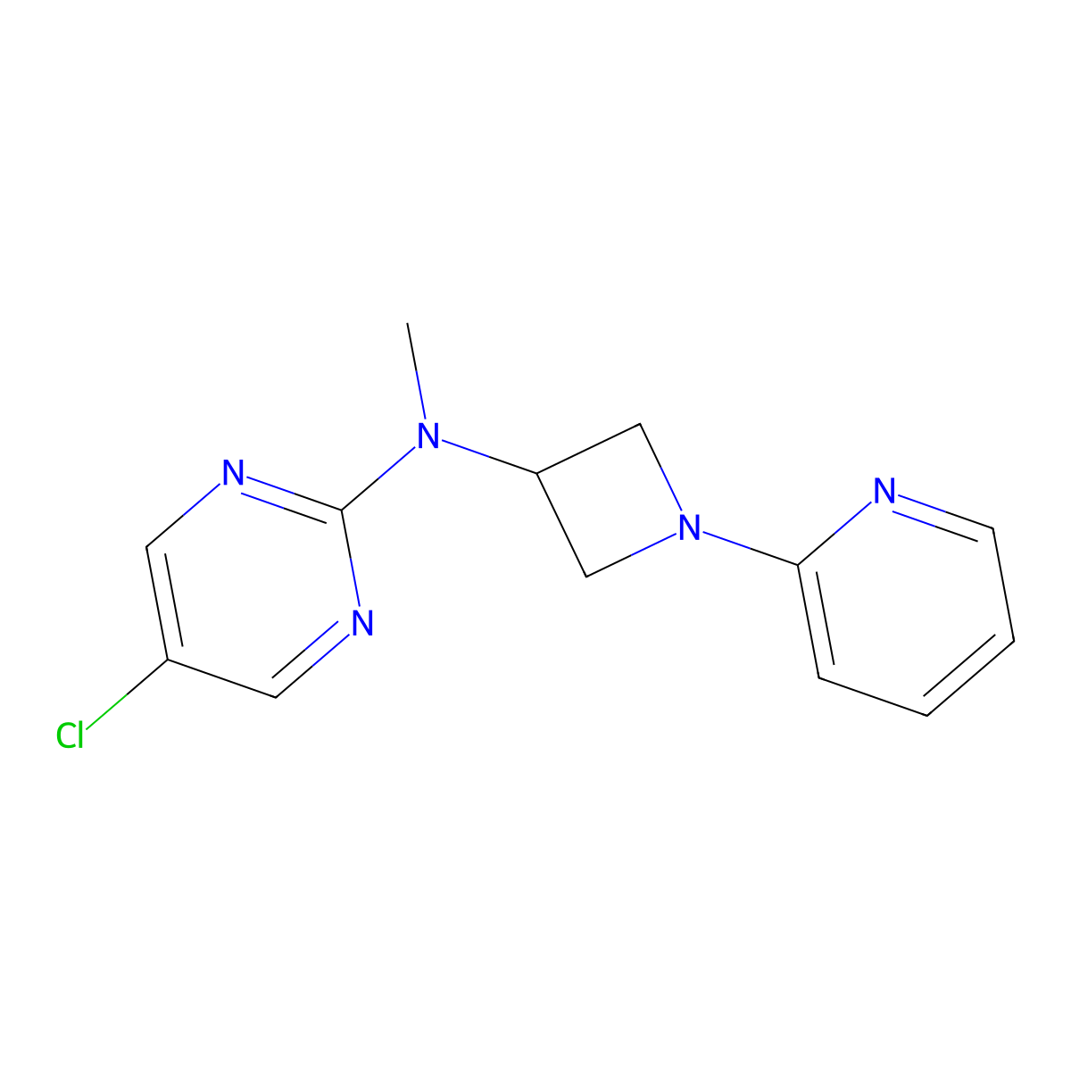 5-chloro-N-methyl-N-[1-(pyridin-2-yl)azetidin-3-yl]pyrimidin-2-amine molecular structure, CAS 2548989-84-8
