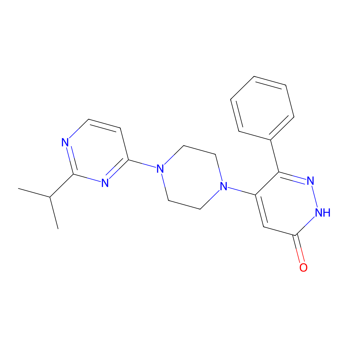 6-Phenyl-5-{4-[2-(propan-2-yl)pyrimidin-4-yl]piperazin-1-yl}-2,3-dihydropyridazin-3-one molecular structure, CAS 2548989-89-3