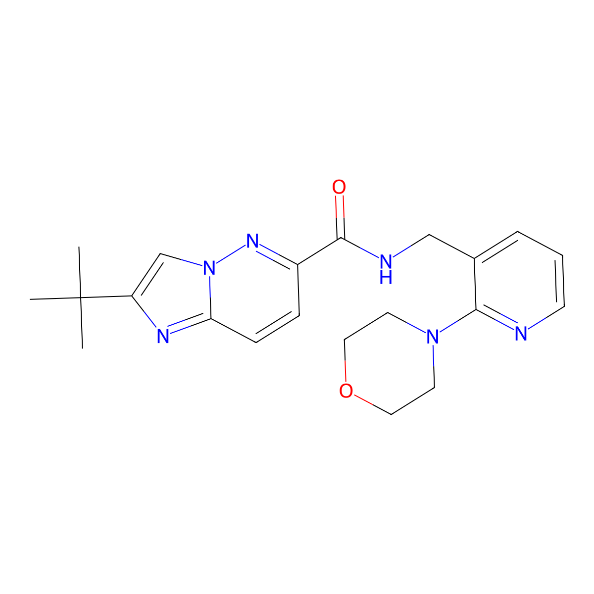 2-tert-butyl-N-{[2-(morpholin-4-yl)pyridin-3-yl]methyl}imidazo[1,2-b]pyridazine-6-carboxamide molecular structure, CAS 2548989-95-1