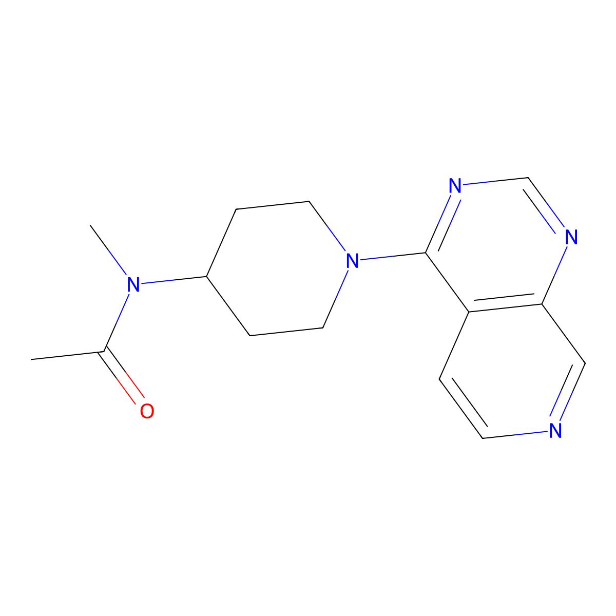 N-methyl-N-(1-{pyrido[3,4-d]pyrimidin-4-yl}piperidin-4-yl)acetamide molecular structure, CAS 2548989-98-4