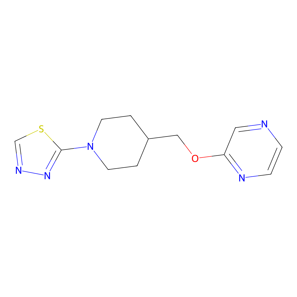 2-{[1-(1,3,4-Thiadiazol-2-yl)piperidin-4-yl]methoxy}pyrazine molecular structure, CAS 2548990-04-9