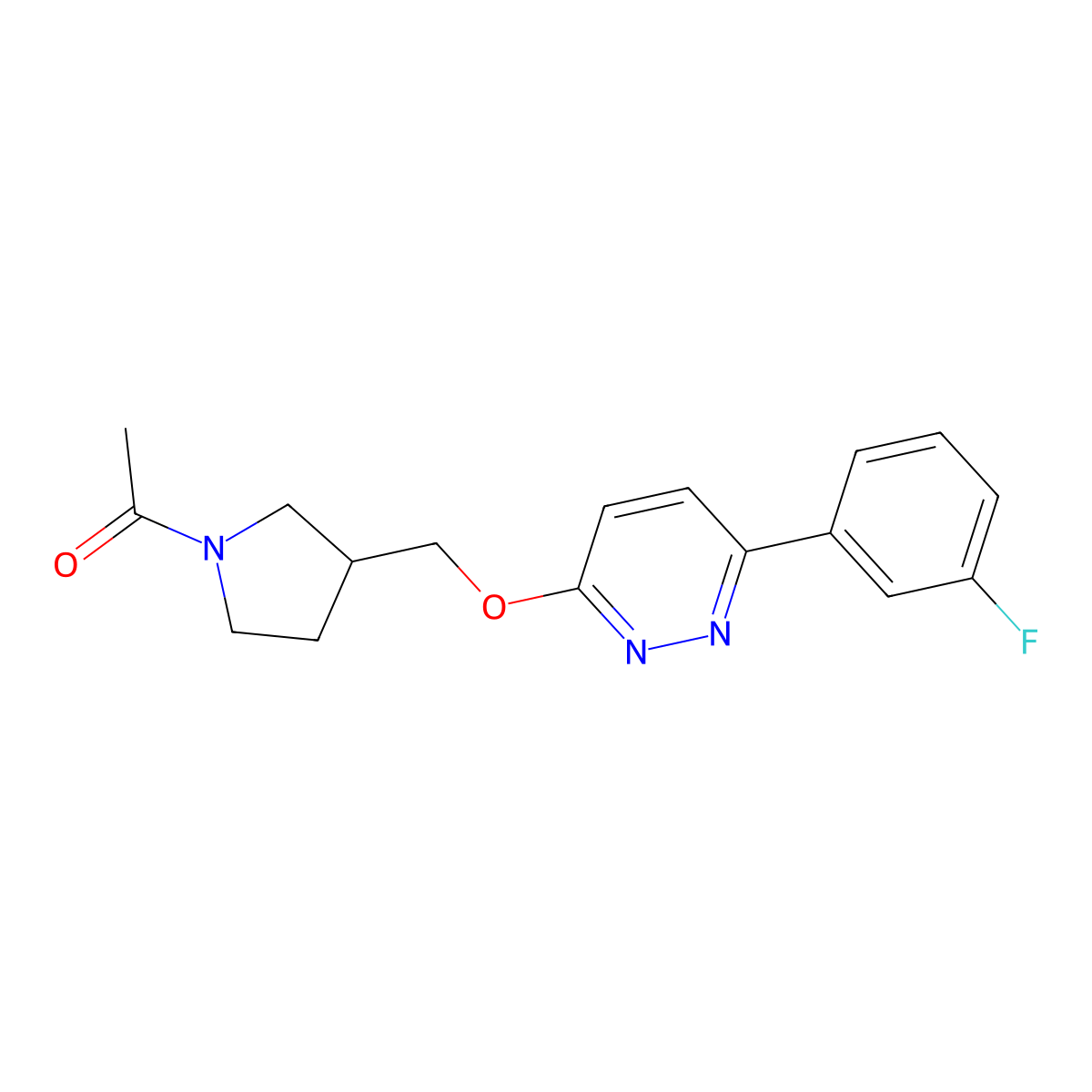1-[3-({[6-(3-Fluorophenyl)pyridazin-3-yl]oxy}methyl)pyrrolidin-1-yl]ethan-1-one molecular structure, CAS 2548990-05-0