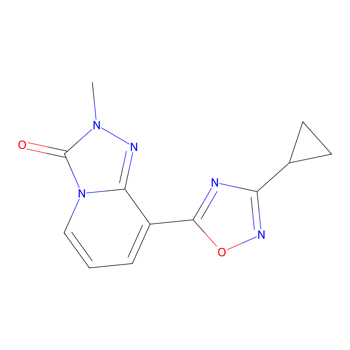 8-(3-cyclopropyl-1,2,4-oxadiazol-5-yl)-2-methyl-2H,3H-[1,2,4]triazolo[4,3-a]pyridin-3-one molecular structure, CAS 2548990-16-3