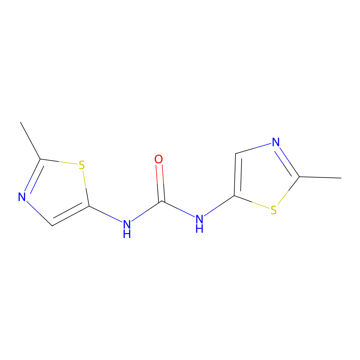 1,3-Bis(2-methyl-1,3-thiazol-5-yl)urea molecular structure, CAS 2548990-21-0