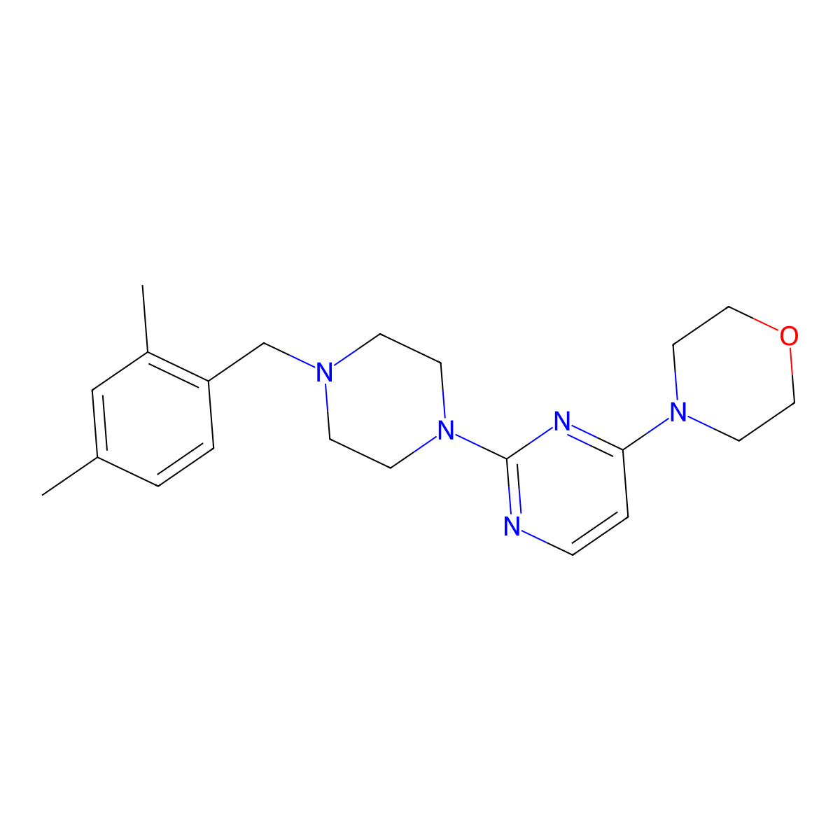 4-(2-{4-[(2,4-Dimethylphenyl)methyl]piperazin-1-yl}pyrimidin-4-yl)morpholine molecular structure, CAS 2548990-25-4