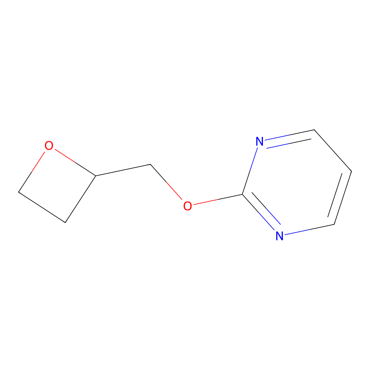 2-[(Oxetan-2-yl)methoxy]pyrimidine molecular structure, CAS 2548990-26-5