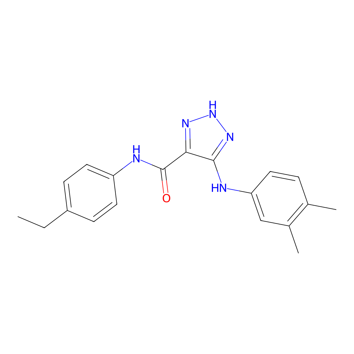 5-[(3,4-dimethylphenyl)amino]-N-(4-ethylphenyl)-1H-1,2,3-triazole-4-carboxamide molecular structure, CAS 2548990-28-7