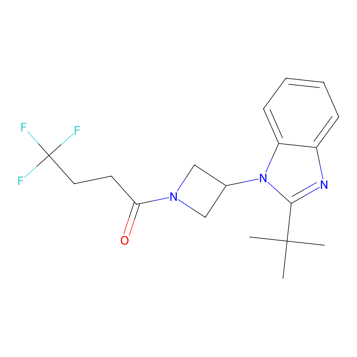 1-[3-(2-tert-butyl-1H-1,3-benzodiazol-1-yl)azetidin-1-yl]-4,4,4-trifluorobutan-1-one molecular structure, CAS 2548990-35-6