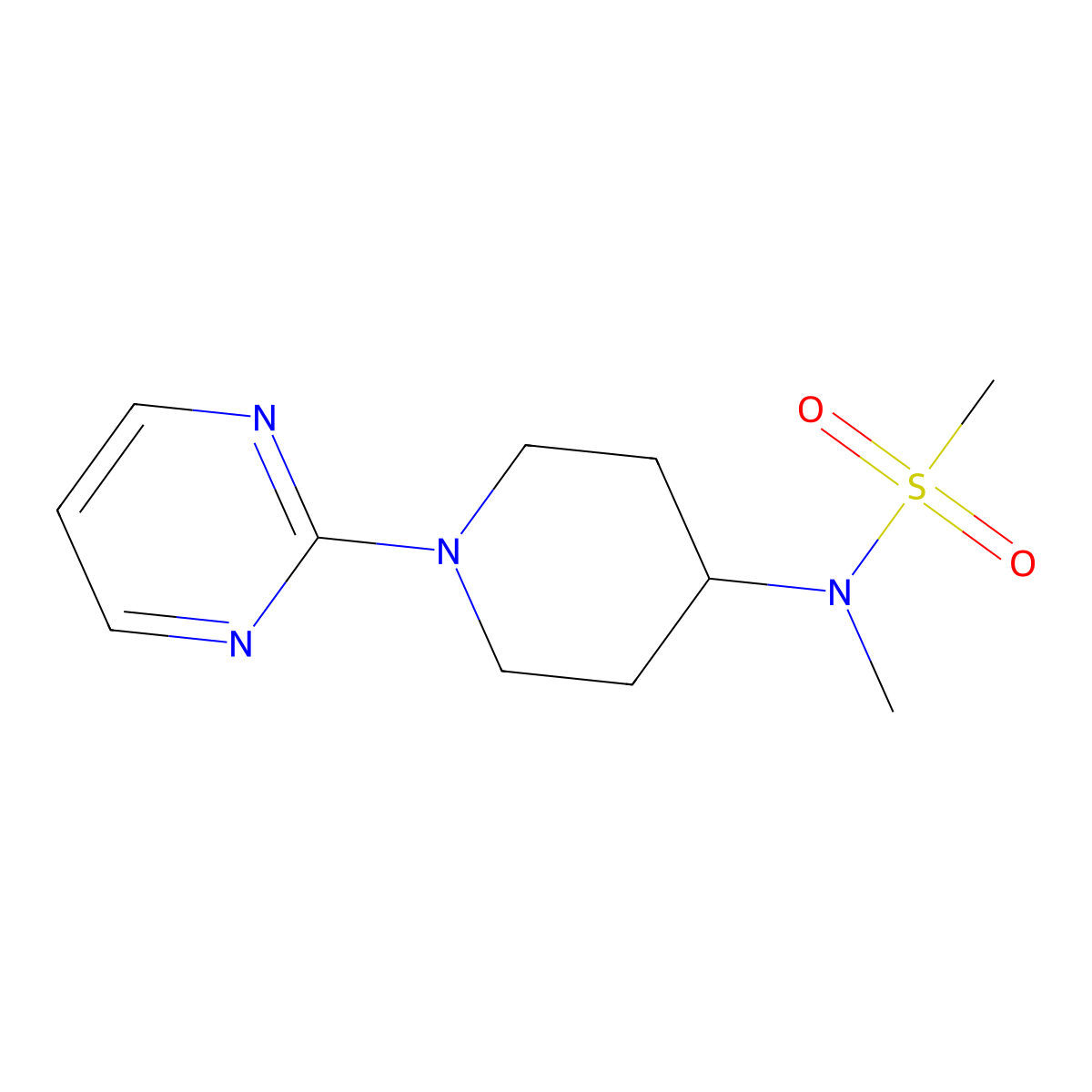 N-methyl-N-[1-(pyrimidin-2-yl)piperidin-4-yl]methanesulfonamide molecular structure, CAS 2548990-36-7
