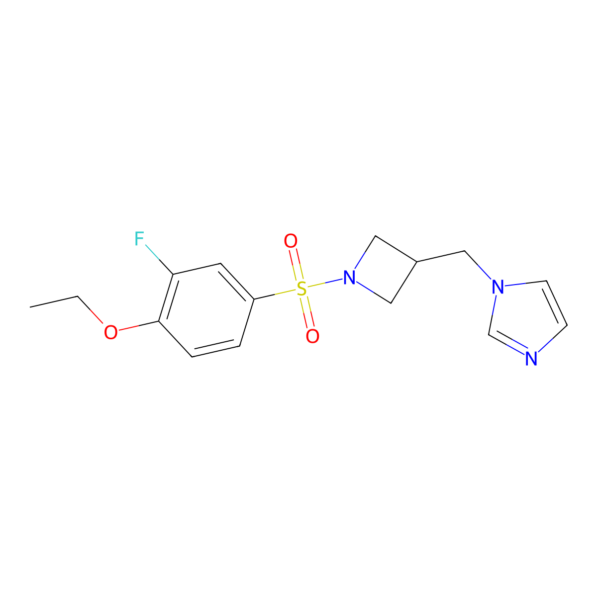 1-{[1-(4-ethoxy-3-fluorobenzenesulfonyl)azetidin-3-yl]methyl}-1H-imidazole molecular structure, CAS 2548990-39-0