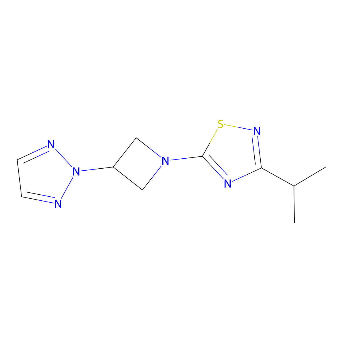 3-(propan-2-yl)-5-[3-(2H-1,2,3-triazol-2-yl)azetidin-1-yl]-1,2,4-thiadiazole molecular structure, CAS 2548990-40-3