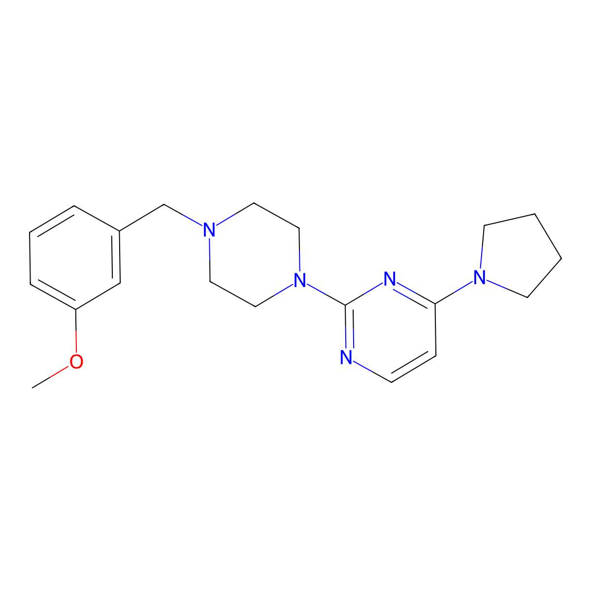 2-{4-[(3-Methoxyphenyl)methyl]piperazin-1-yl}-4-(pyrrolidin-1-yl)pyrimidine molecular structure, CAS 2548990-53-8