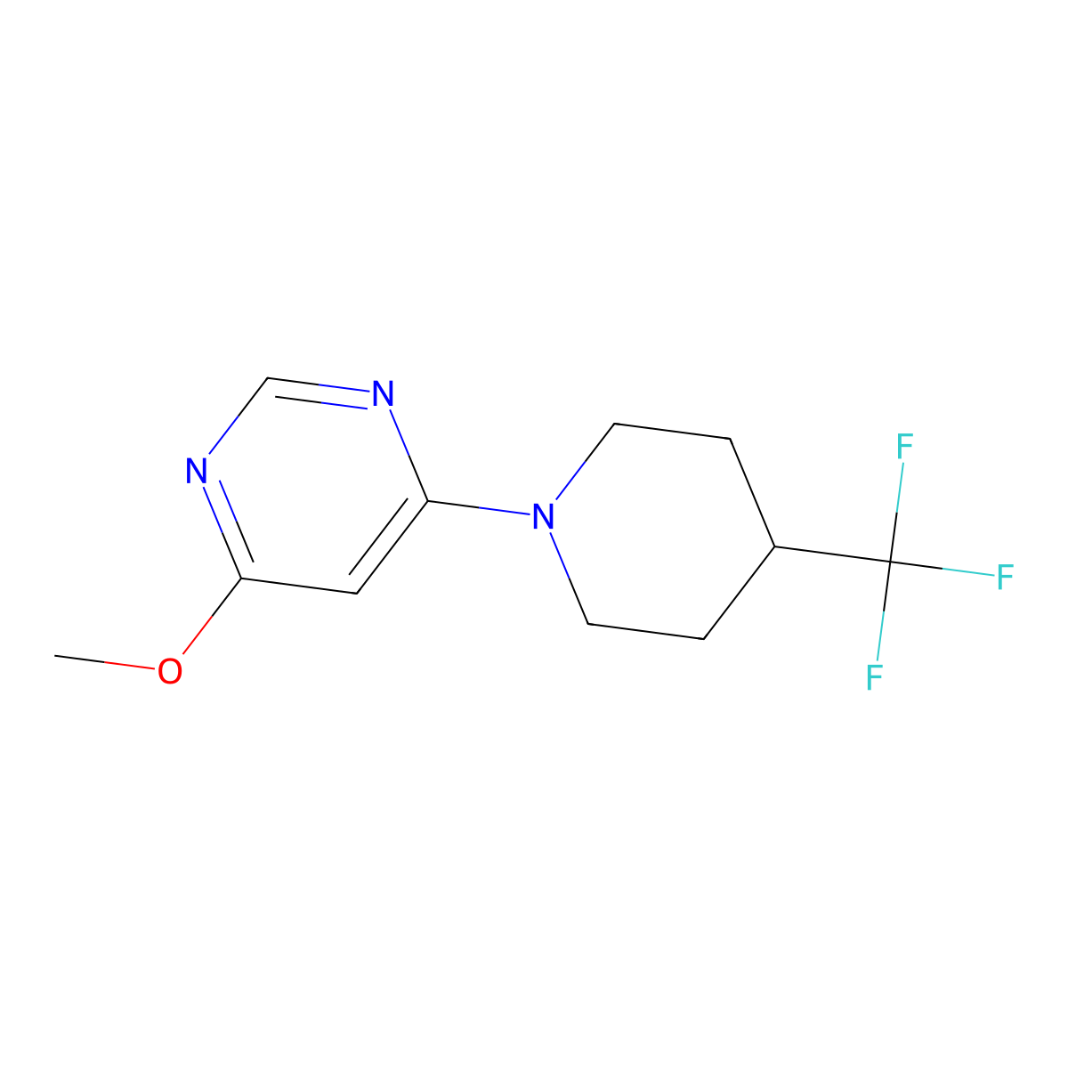 4-Methoxy-6-[4-(trifluoromethyl)piperidin-1-yl]pyrimidine molecular structure, CAS 2548990-61-8