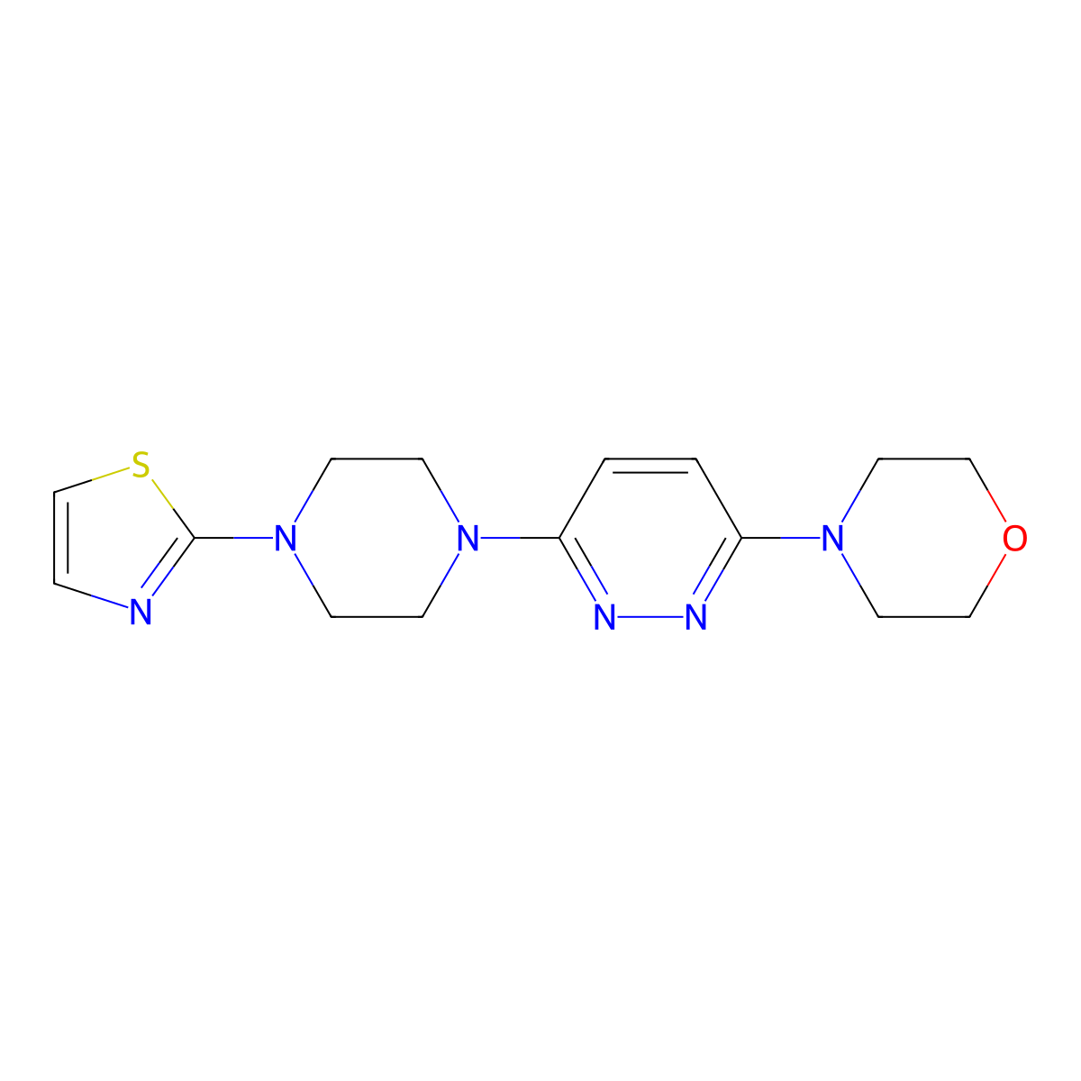 4-{6-[4-(1,3-Thiazol-2-yl)piperazin-1-yl]pyridazin-3-yl}morpholine molecular structure, CAS 2548990-65-2