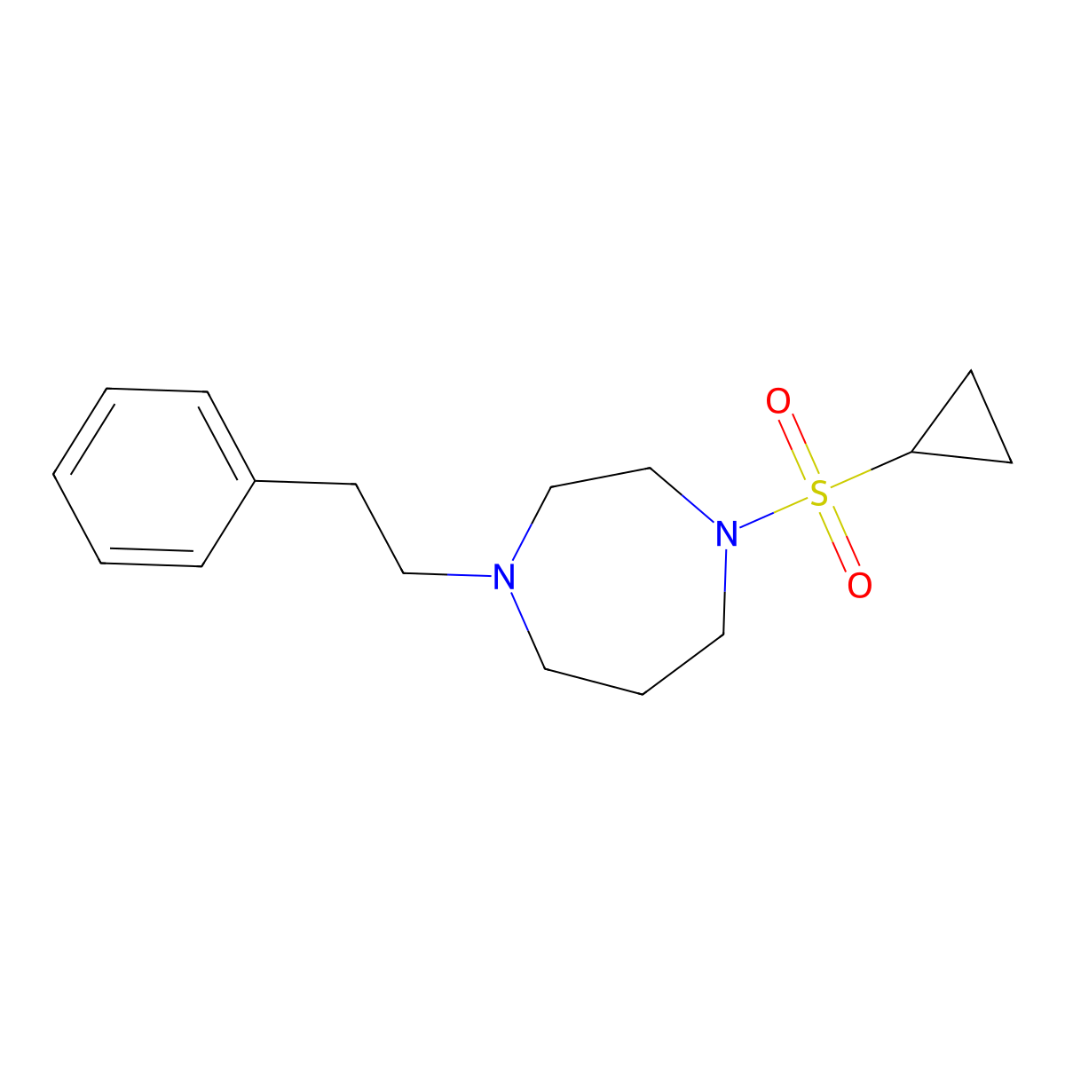 1-(Cyclopropanesulfonyl)-4-(2-phenylethyl)-1,4-diazepane molecular structure, CAS 2548990-71-0