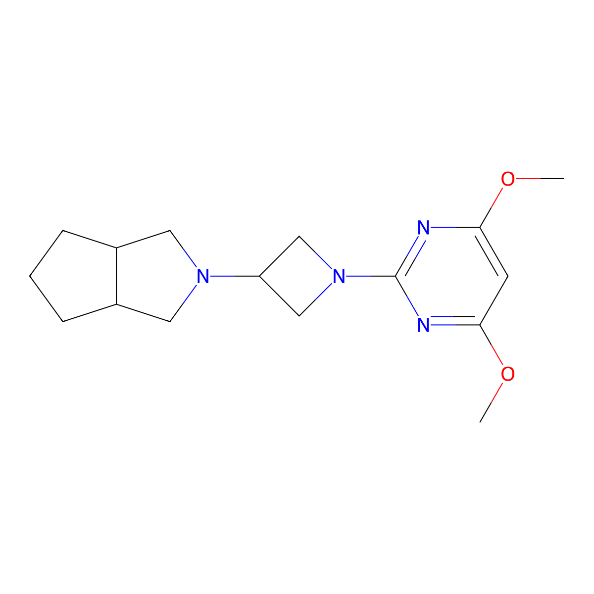 4,6-Dimethoxy-2-(3-{octahydrocyclopenta[c]pyrrol-2-yl}azetidin-1-yl)pyrimidine molecular structure, CAS 2548990-95-8
