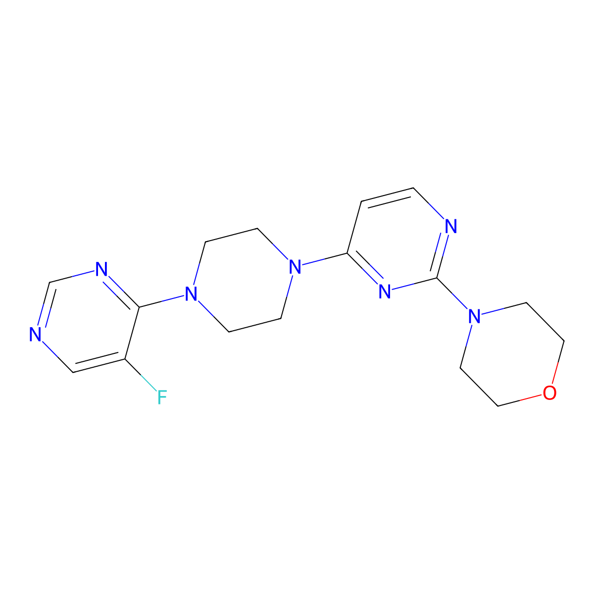4-{4-[4-(5-Fluoropyrimidin-4-yl)piperazin-1-yl]pyrimidin-2-yl}morpholine molecular structure, CAS 2548991-03-1