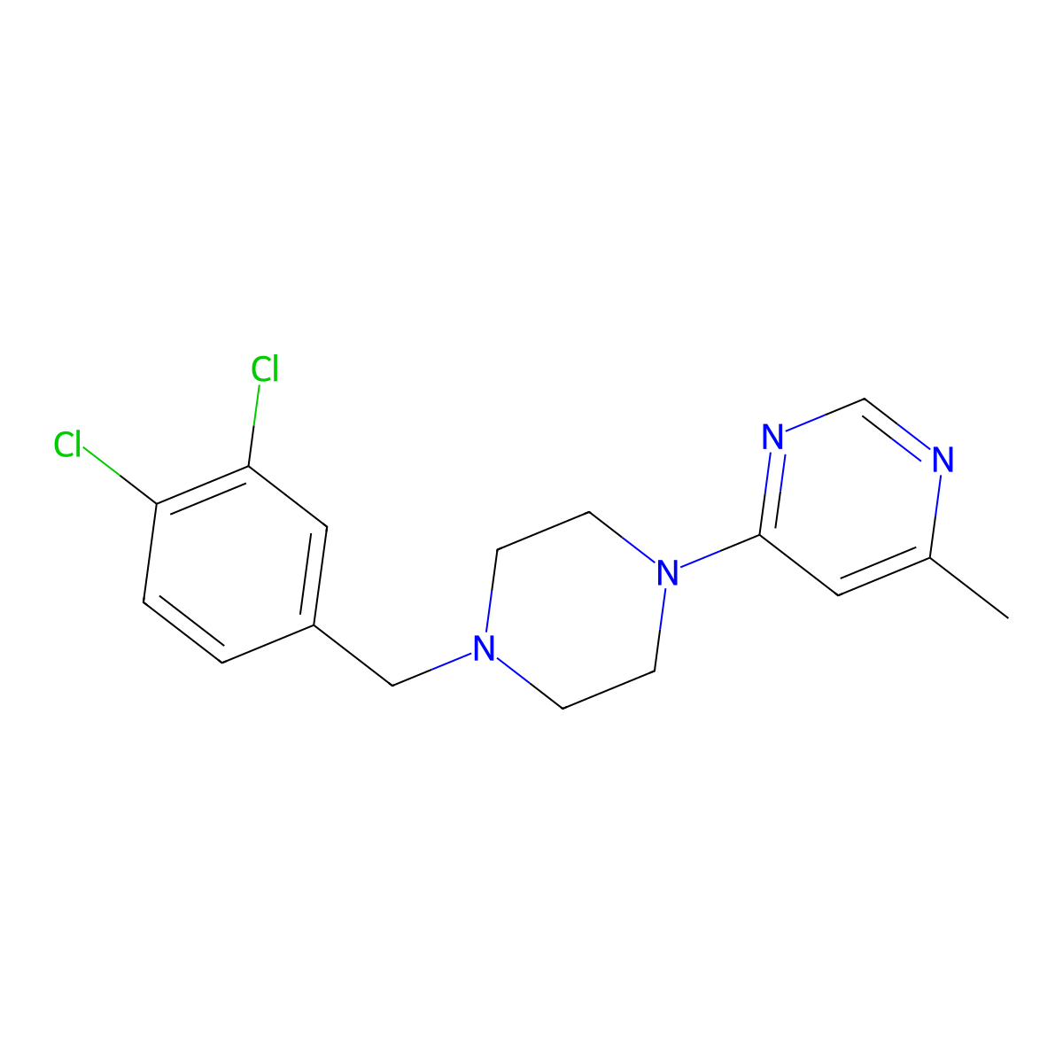 4-{4-[(3,4-Dichlorophenyl)methyl]piperazin-1-yl}-6-methylpyrimidine molecular structure, CAS 2548991-04-2
