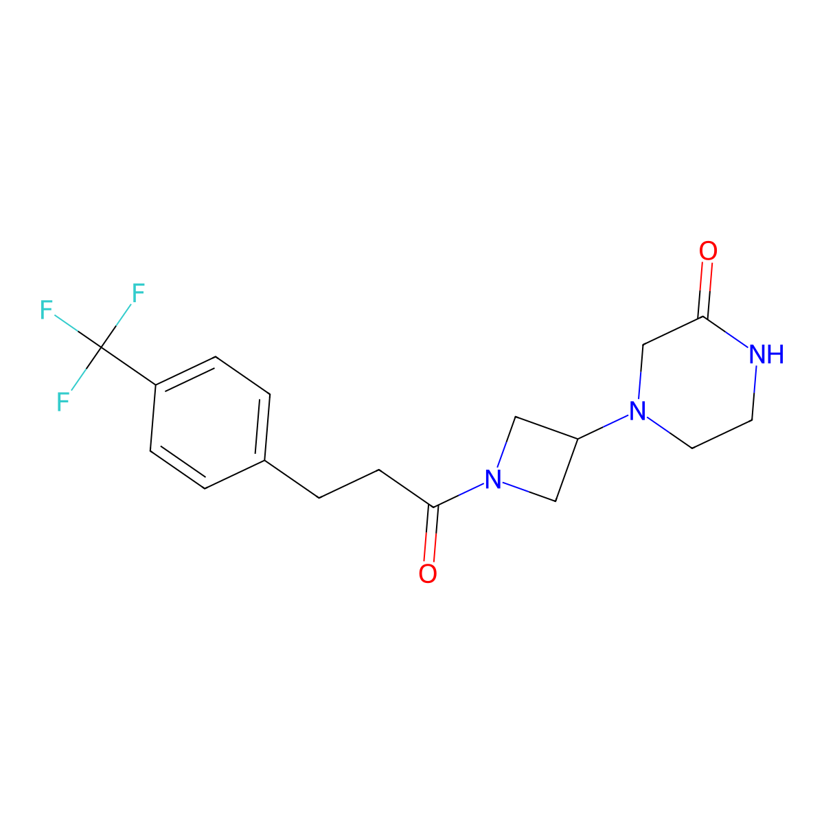 4-(1-{3-[4-(Trifluoromethyl)phenyl]propanoyl}azetidin-3-yl)piperazin-2-one molecular structure, CAS 2548991-22-4