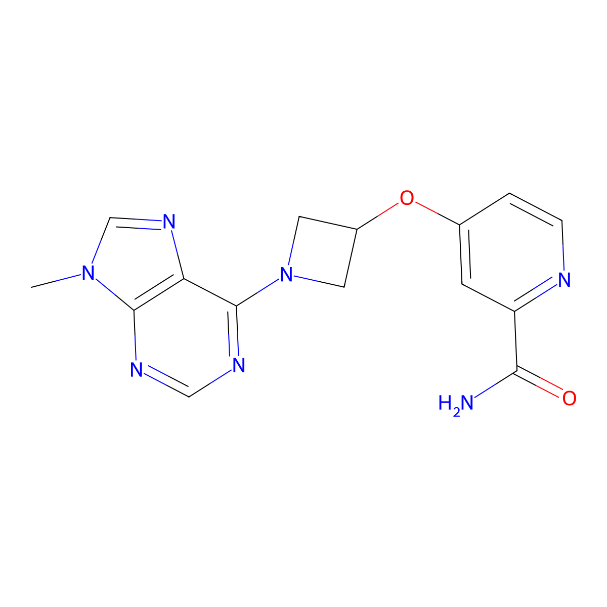 4-{[1-(9-methyl-9H-purin-6-yl)azetidin-3-yl]oxy}pyridine-2-carboxamide molecular structure, CAS 2548991-45-1