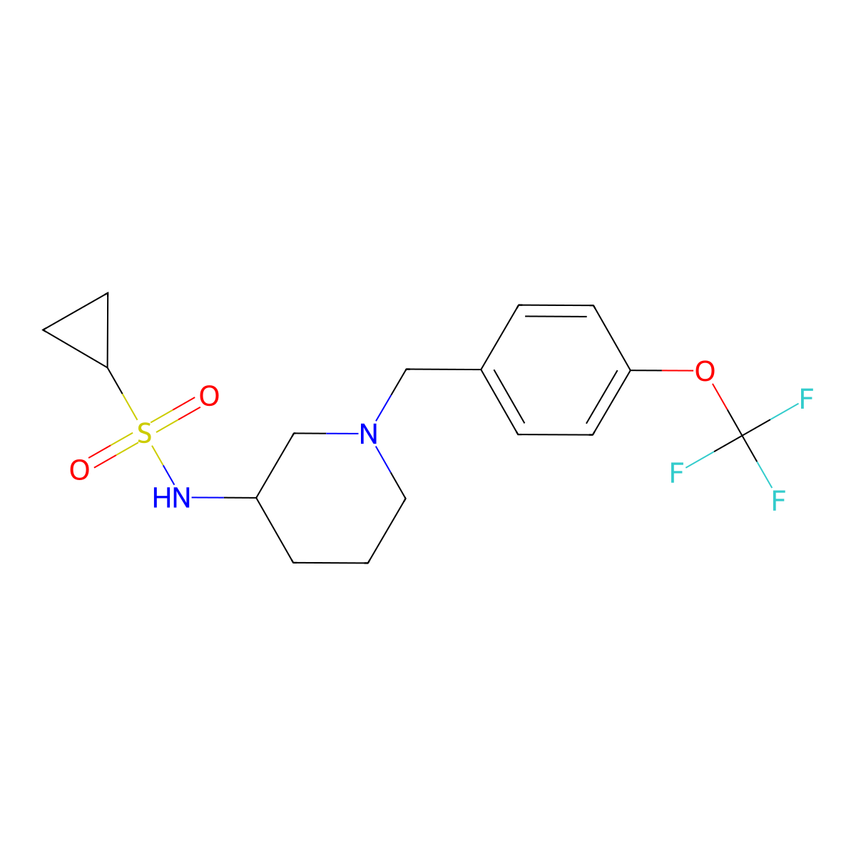 N-(1-{[4-(trifluoromethoxy)phenyl]methyl}piperidin-3-yl)cyclopropanesulfonamide molecular structure, CAS 2548991-46-2