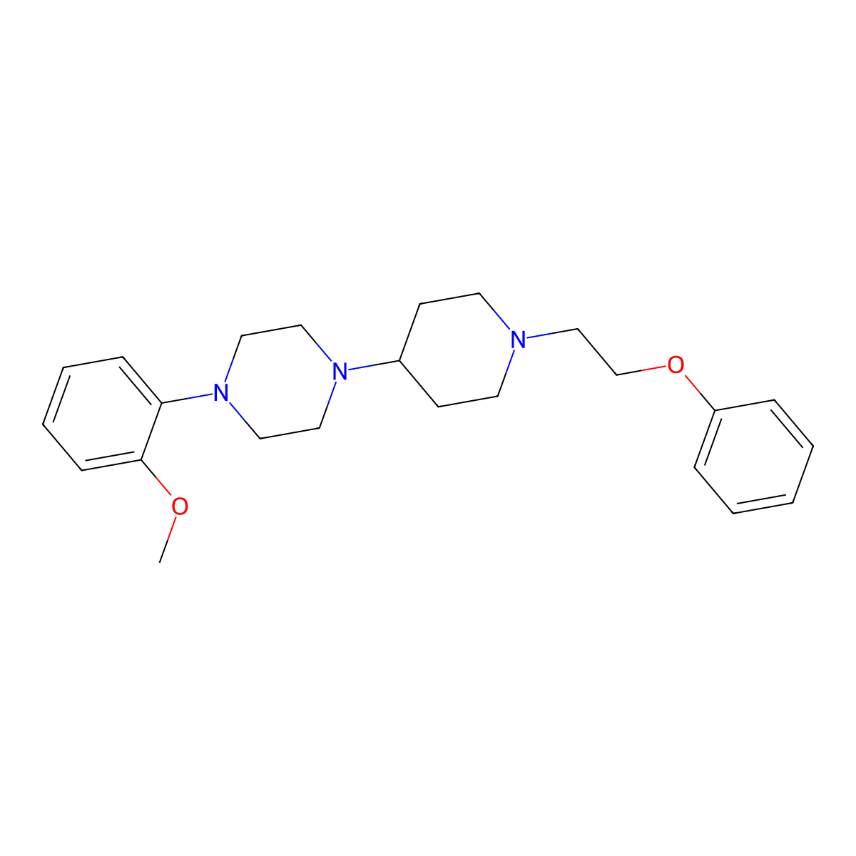 1-(2-Methoxyphenyl)-4-[1-(2-phenoxyethyl)piperidin-4-yl]piperazine molecular structure, CAS 2548991-55-3