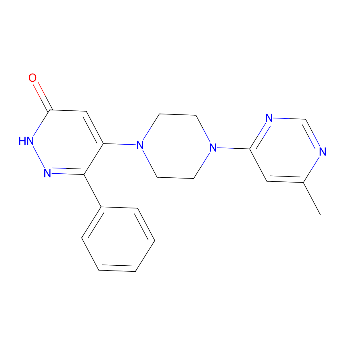 5-[4-(6-Methylpyrimidin-4-yl)piperazin-1-yl]-6-phenyl-2,3-dihydropyridazin-3-one molecular structure, CAS 2548991-61-1